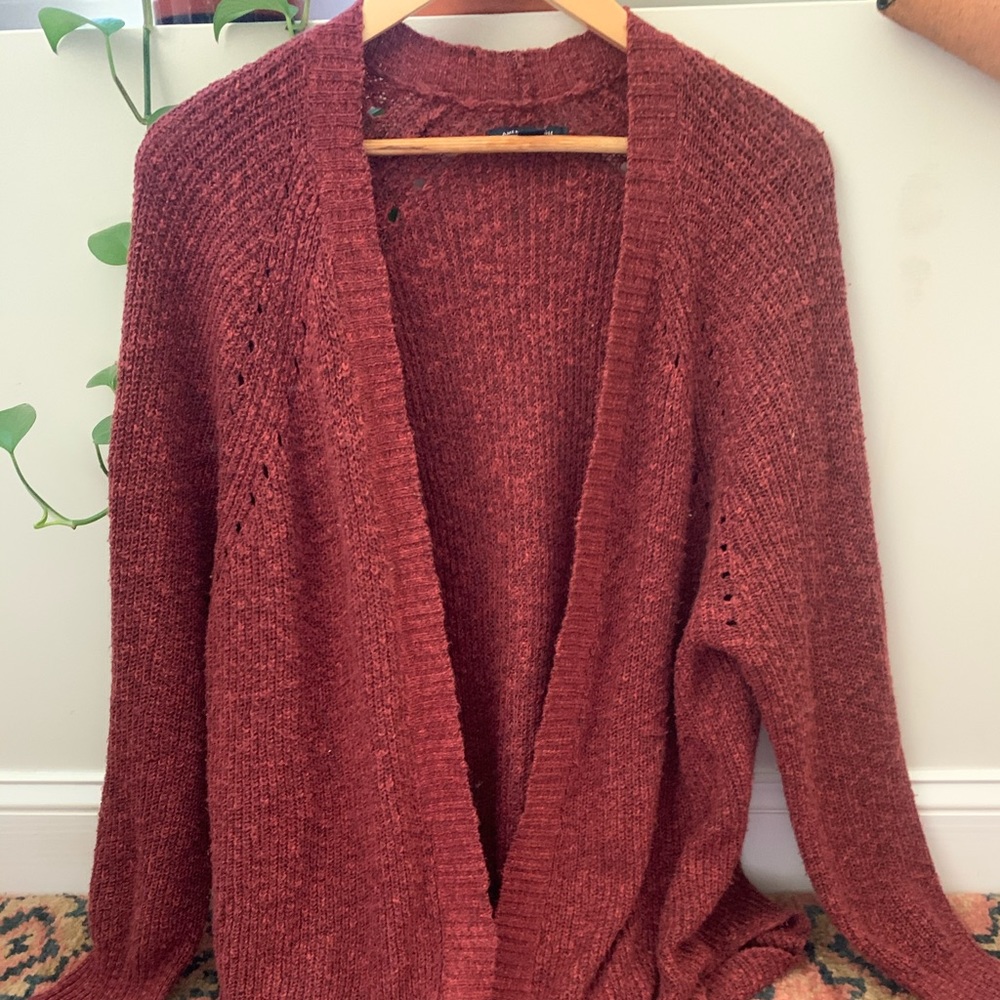 Maroon cardigan